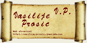 Vasilije Prošić vizit kartica